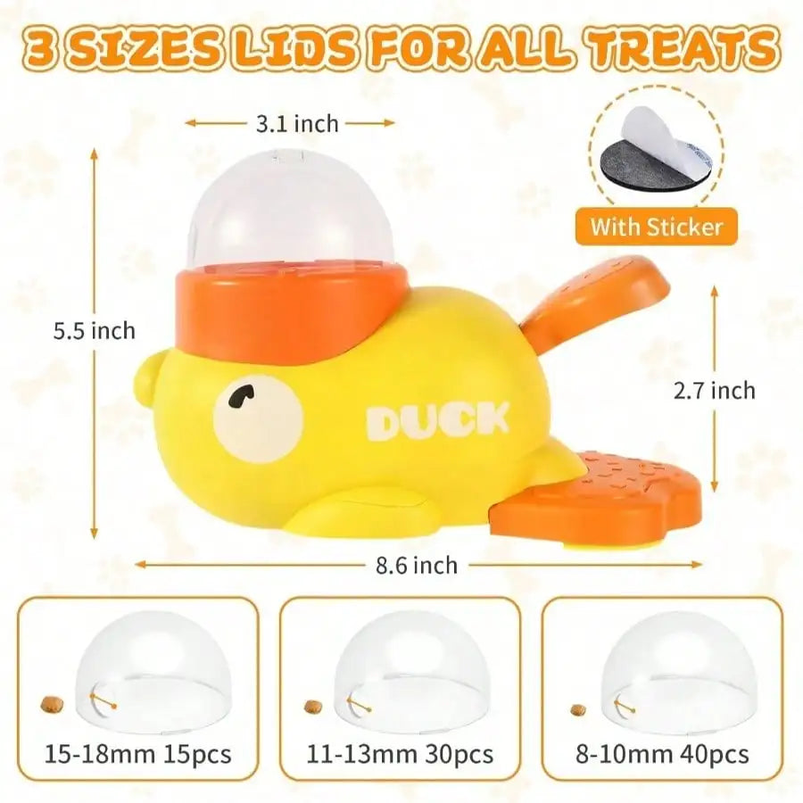 Interactive Duck Shaped Dog Feeding Puzzle Toy And Food Dispenser