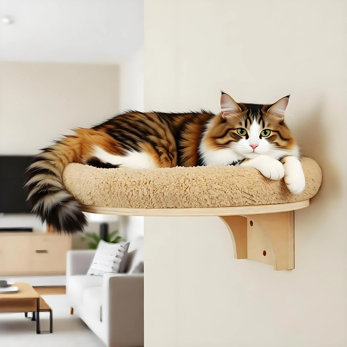 CWV Wall Mounted Cat Climbing Ladder Hammock Scratching Post