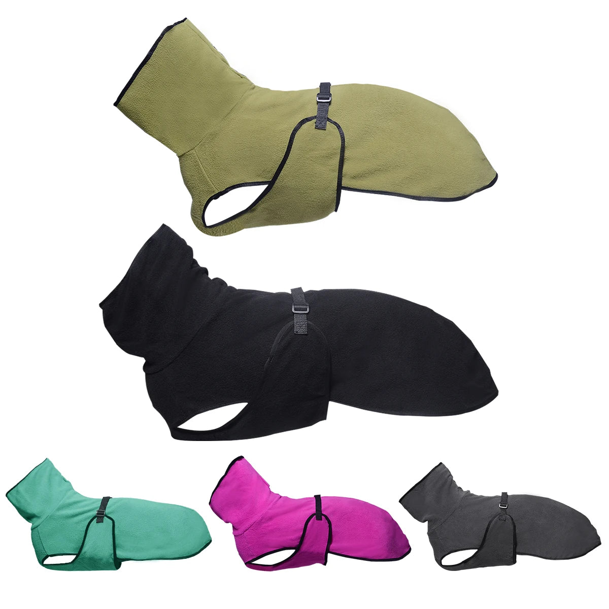 Warm Fleece Dog Coat for Whippets Greyhounds and Lurchers
