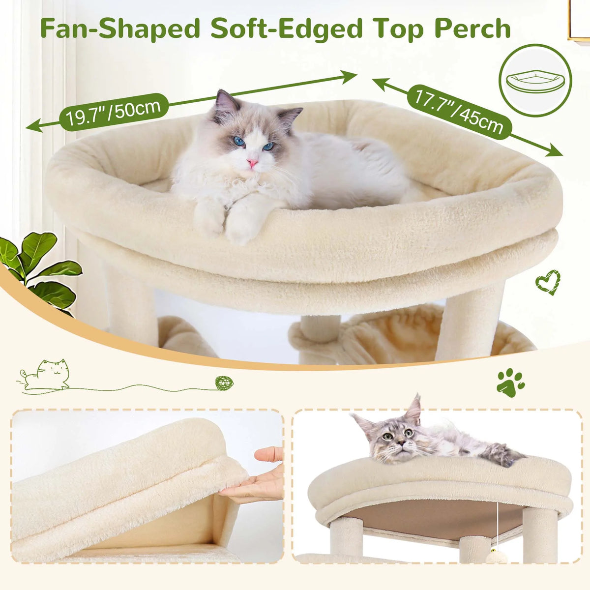 Globlazer Adjustable Multi-Level Cat Tree Tower with Condos and Hammocks