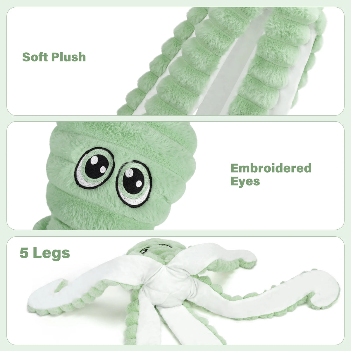 Octopus Design Squeaky Plush Dog Chewing Toy For Teething