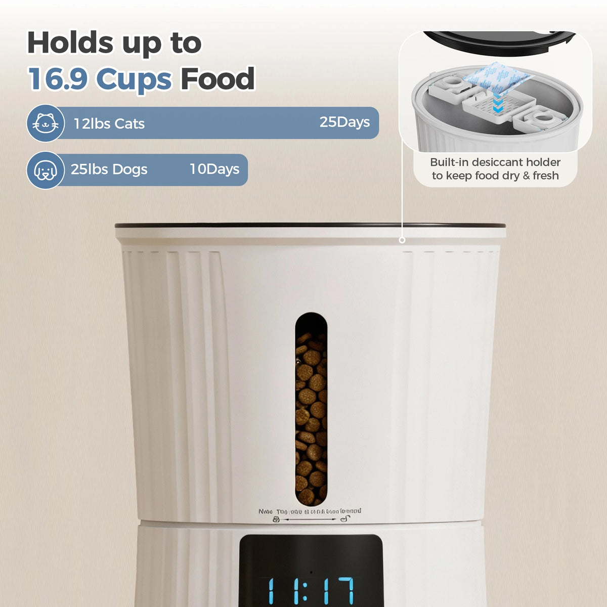 JHK Automatic Cat Feeder With WiFi App Control And Timer