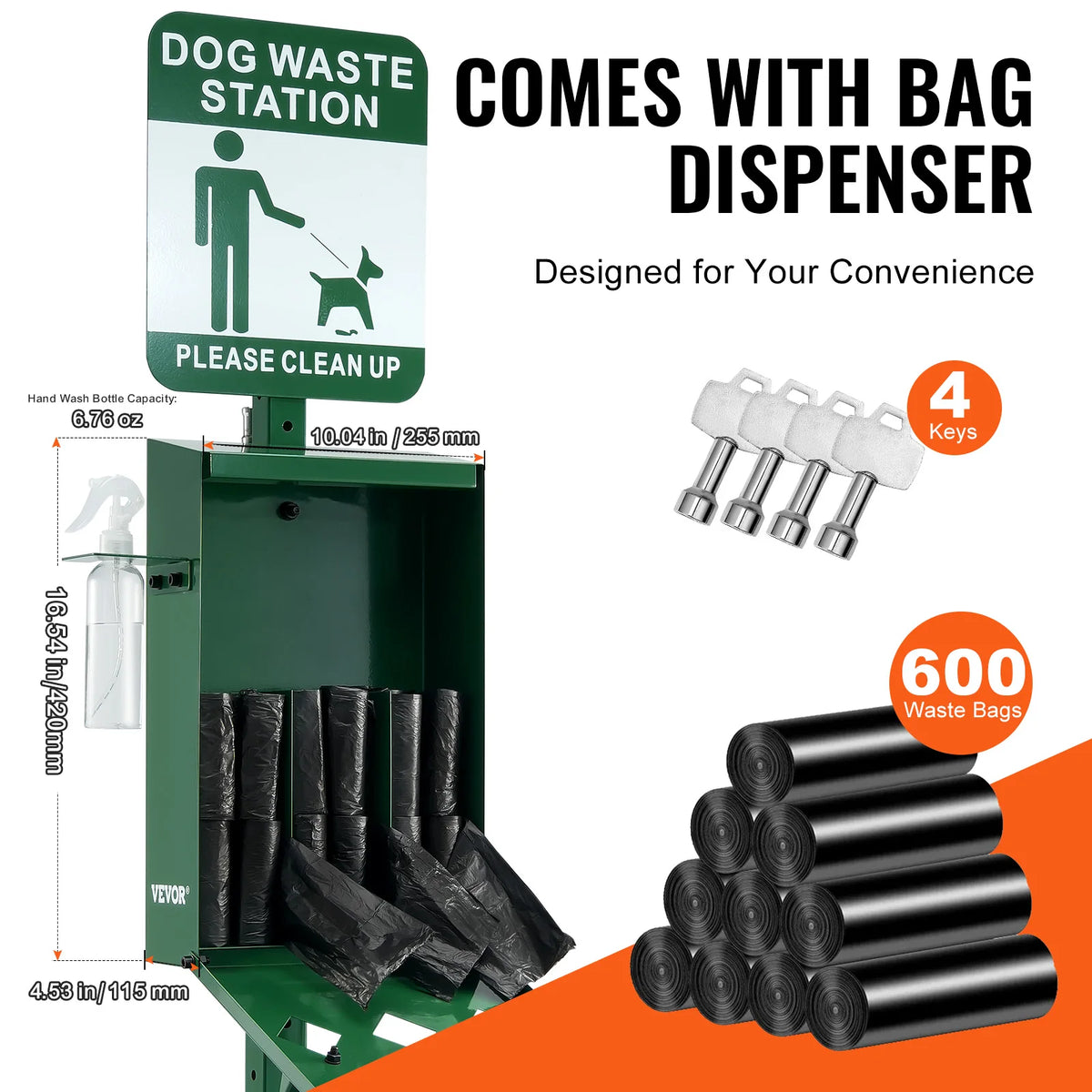 VEVOR Commercial Dog Waste Station With Bag Dispenser