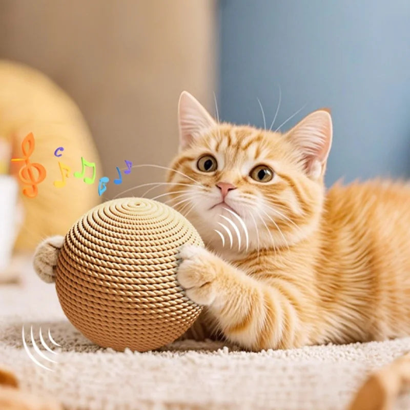 Interactive Sisal Cat Ball Toy Scratcher For Indoor Cats