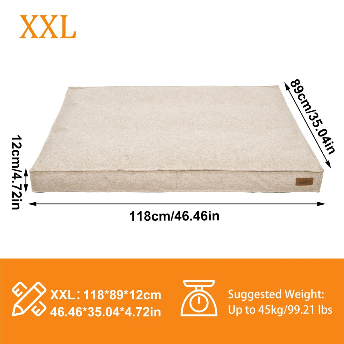 Bingopaw Waterproof Dog Bed With Cozy Linen Cover Foam Base