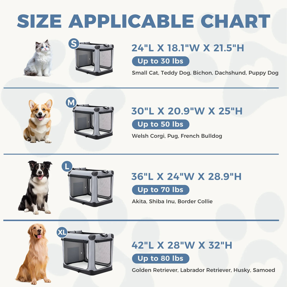 JHK Sturdy Metal Foldable Dog Crate Indoor Outdoor Kennel