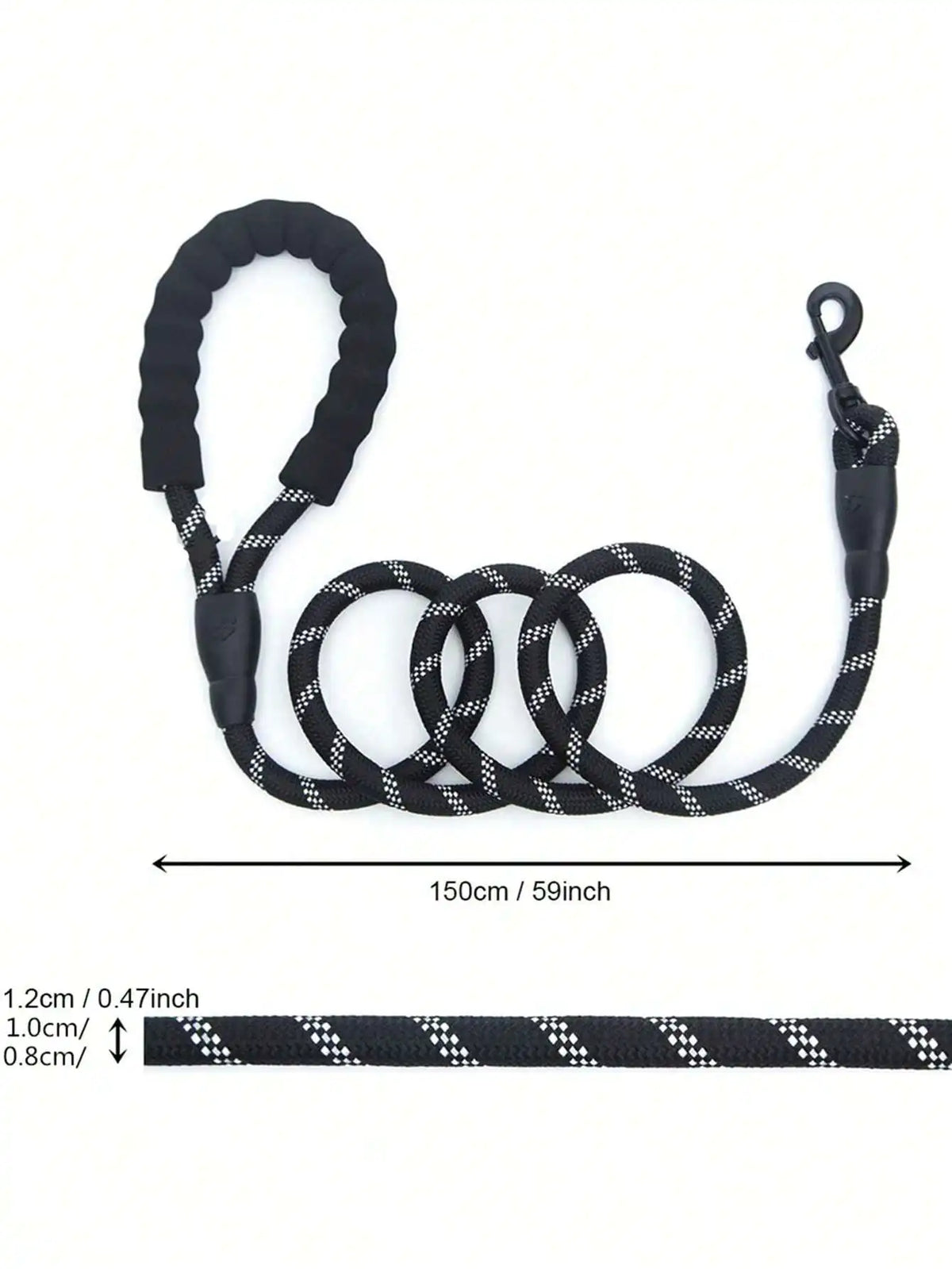 Reflective Nylon Dog Leash With Foam Handle For Walking