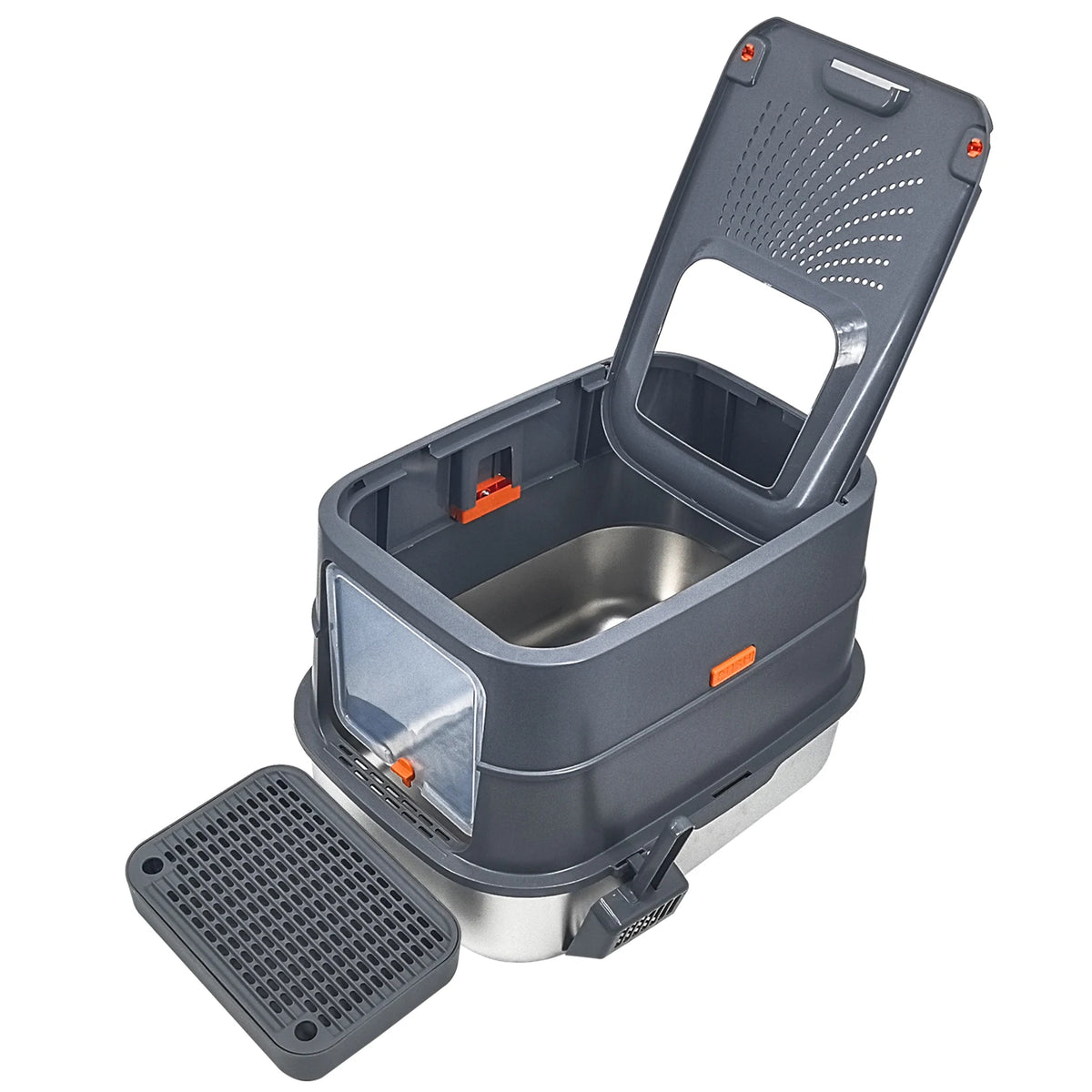 Stainless Steel Enclosed Cat Litter Box With Removable Lid