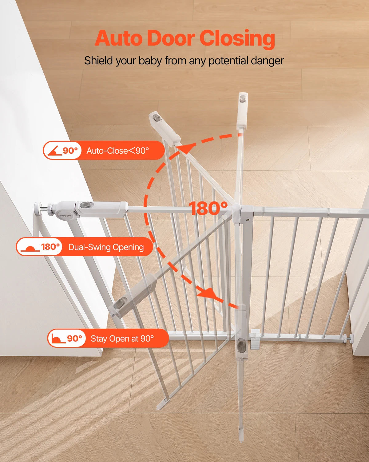 SucceBuy Stainless Steel Pressure Mount Baby Safety Gate