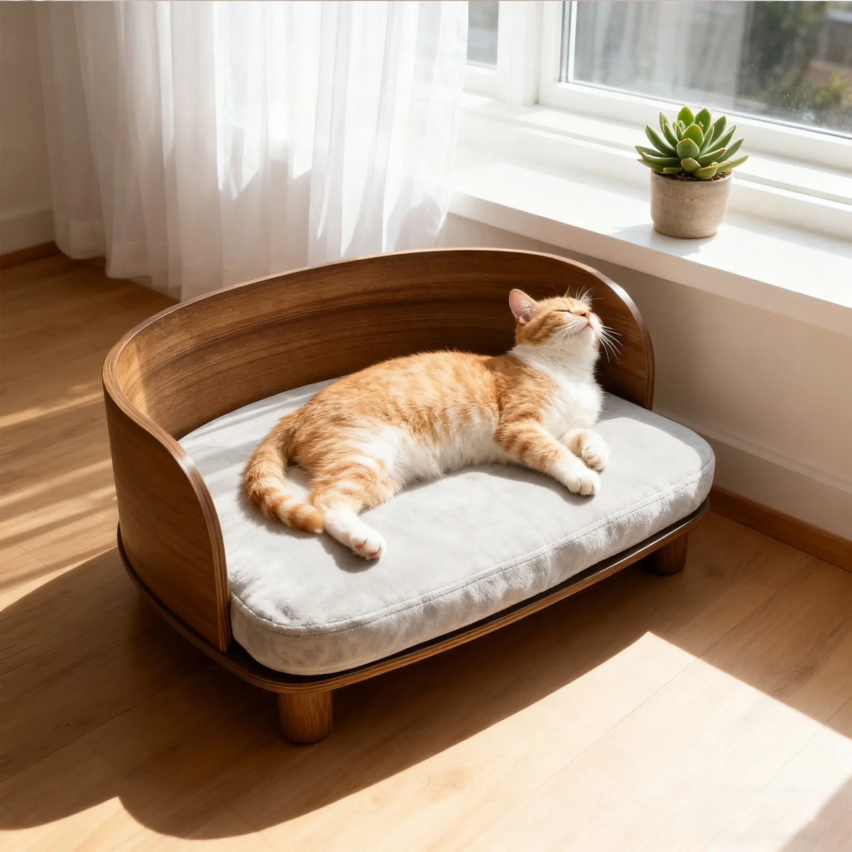 Borwart Elevated Wood Pet Sofa Bed Waterproof Cushion For Pets
