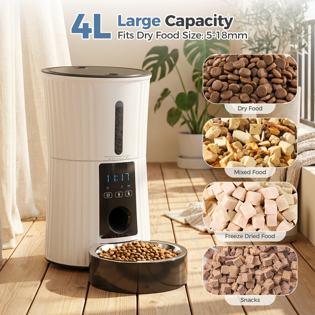 JHK Automatic Cat Feeder With WiFi App Control And Timer