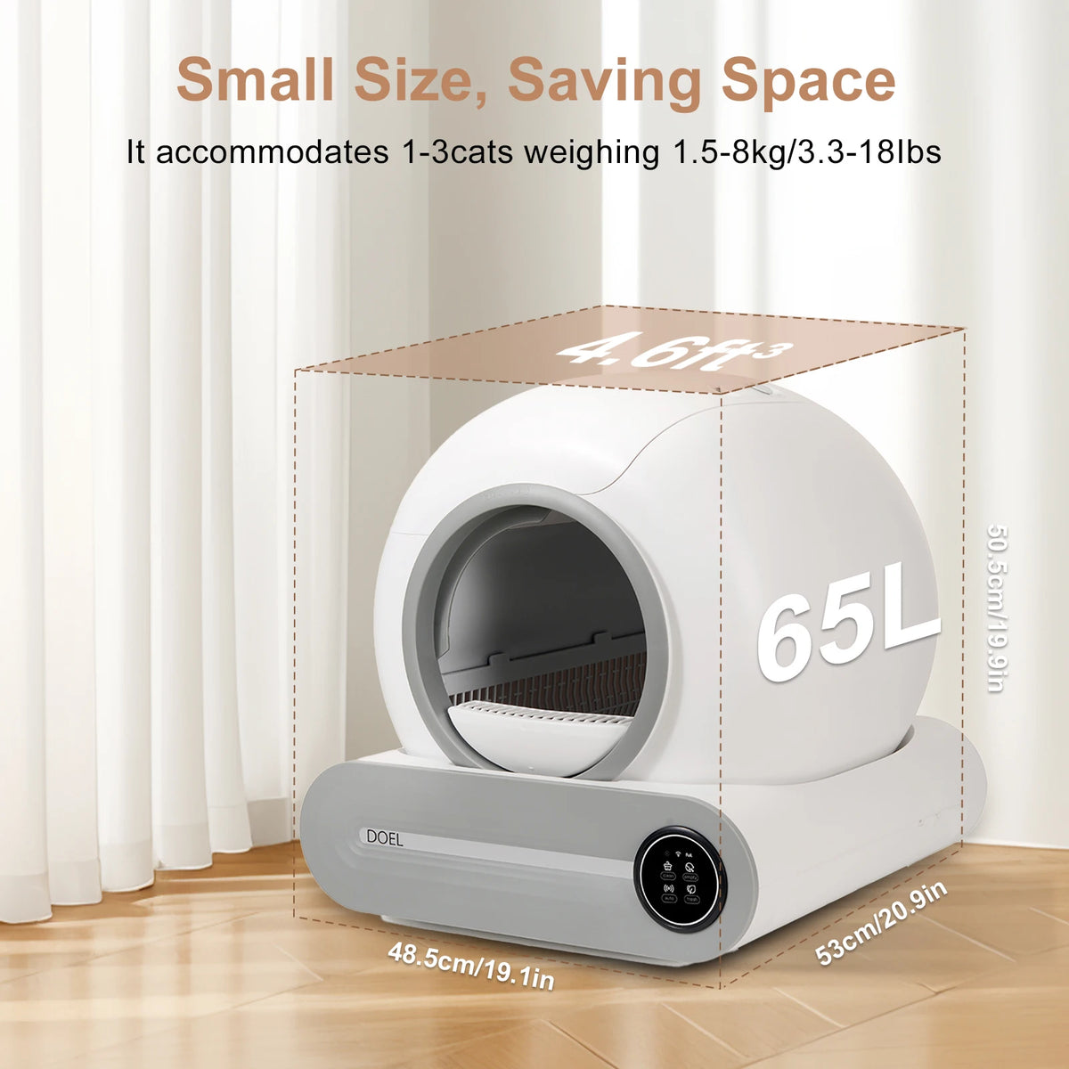 DOEL Smart Self Cleaning Cat Litter Box With App Control
