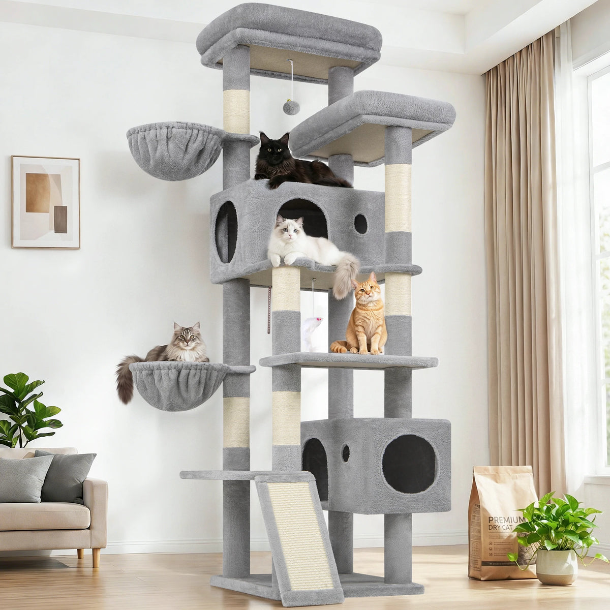 Globlazer Multi-Level Cat Tree Tower With Condos Hammocks And Perches