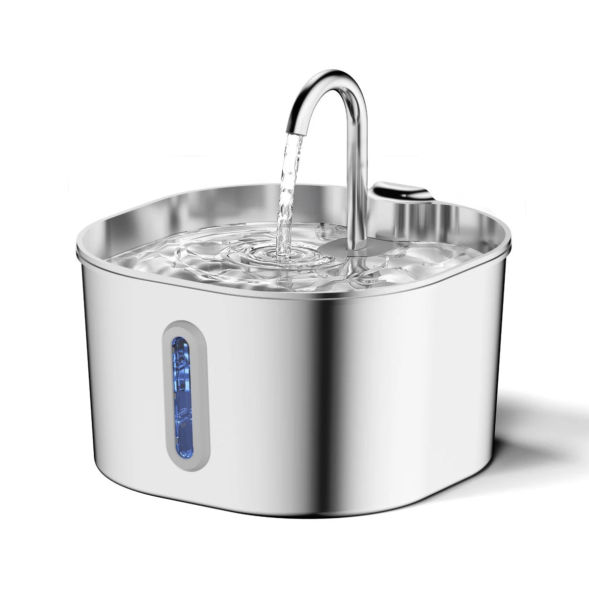 Stainless Steel Silent Cat Water Fountain Led Pet Dispenser