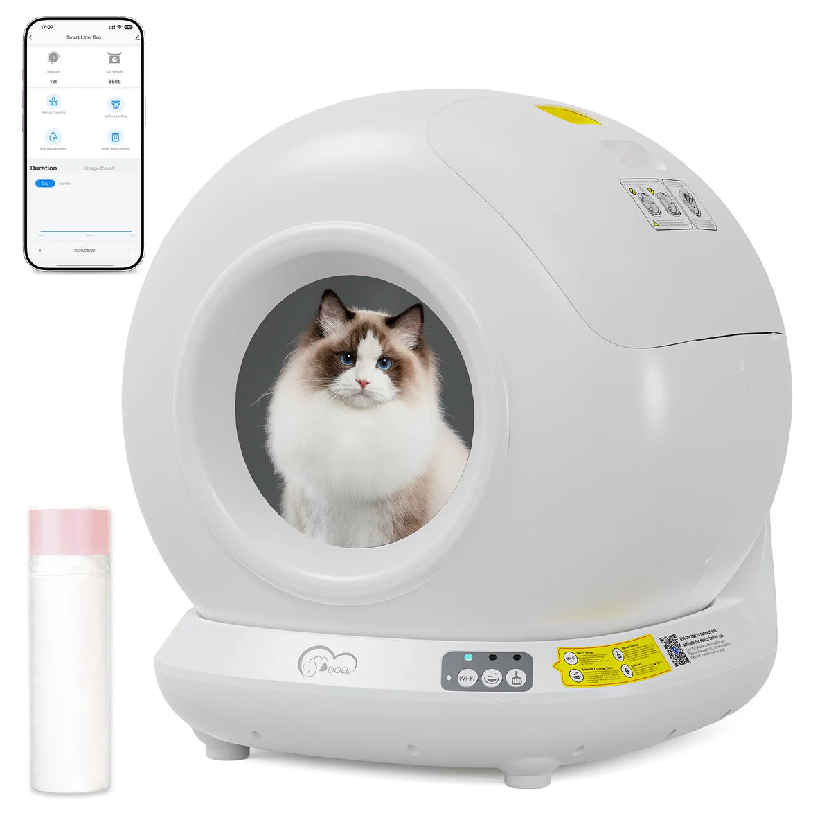DOEL Smart Self-Cleaning Automatic Cat Litter Box With App Control