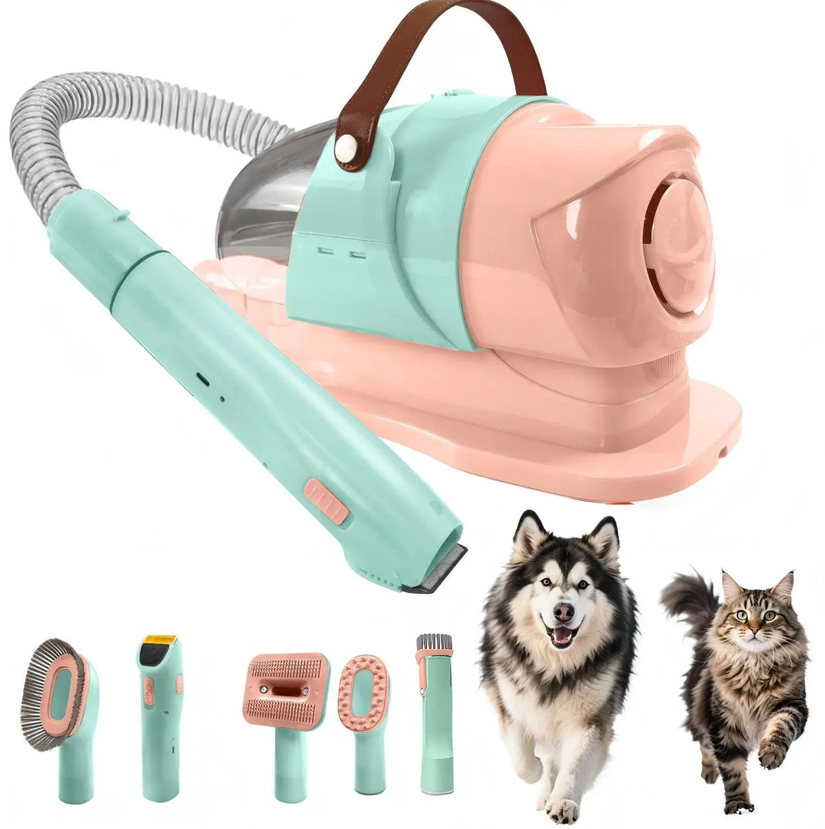Pet Grooming Vacuum Kit With Powerful Suction And Hair Clippers