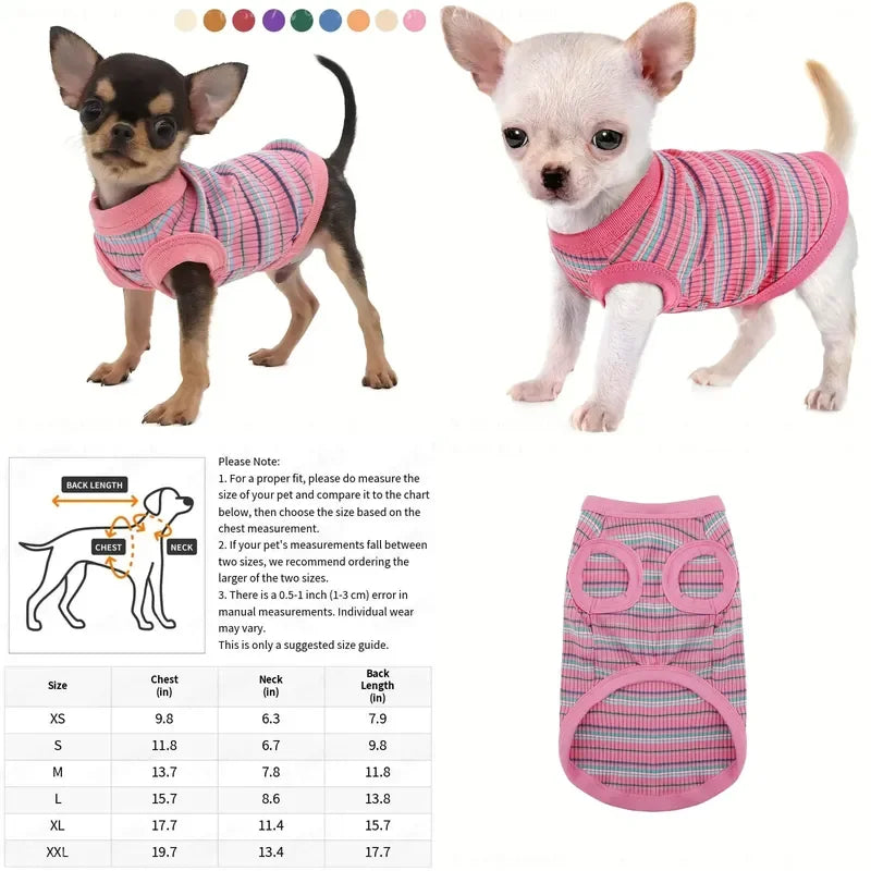 Ribbed Knit Dog Vest Tank Top With Easy Pullover Design