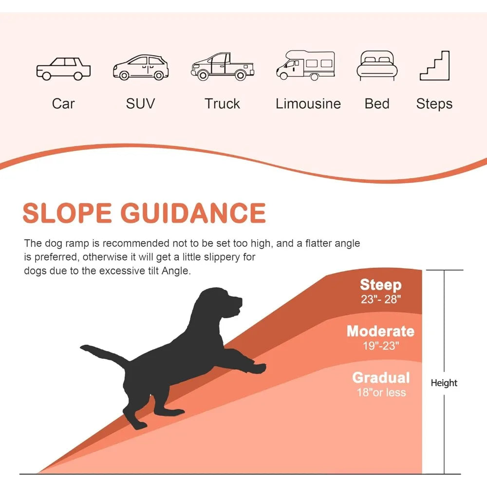 Foldable Pet Safety Ramp For Large Dogs Cars And Suvs