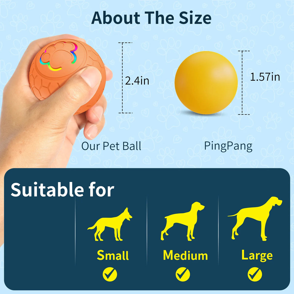 Automatic Interactive Dog Toy Ball With USB Rolling And Bouncing