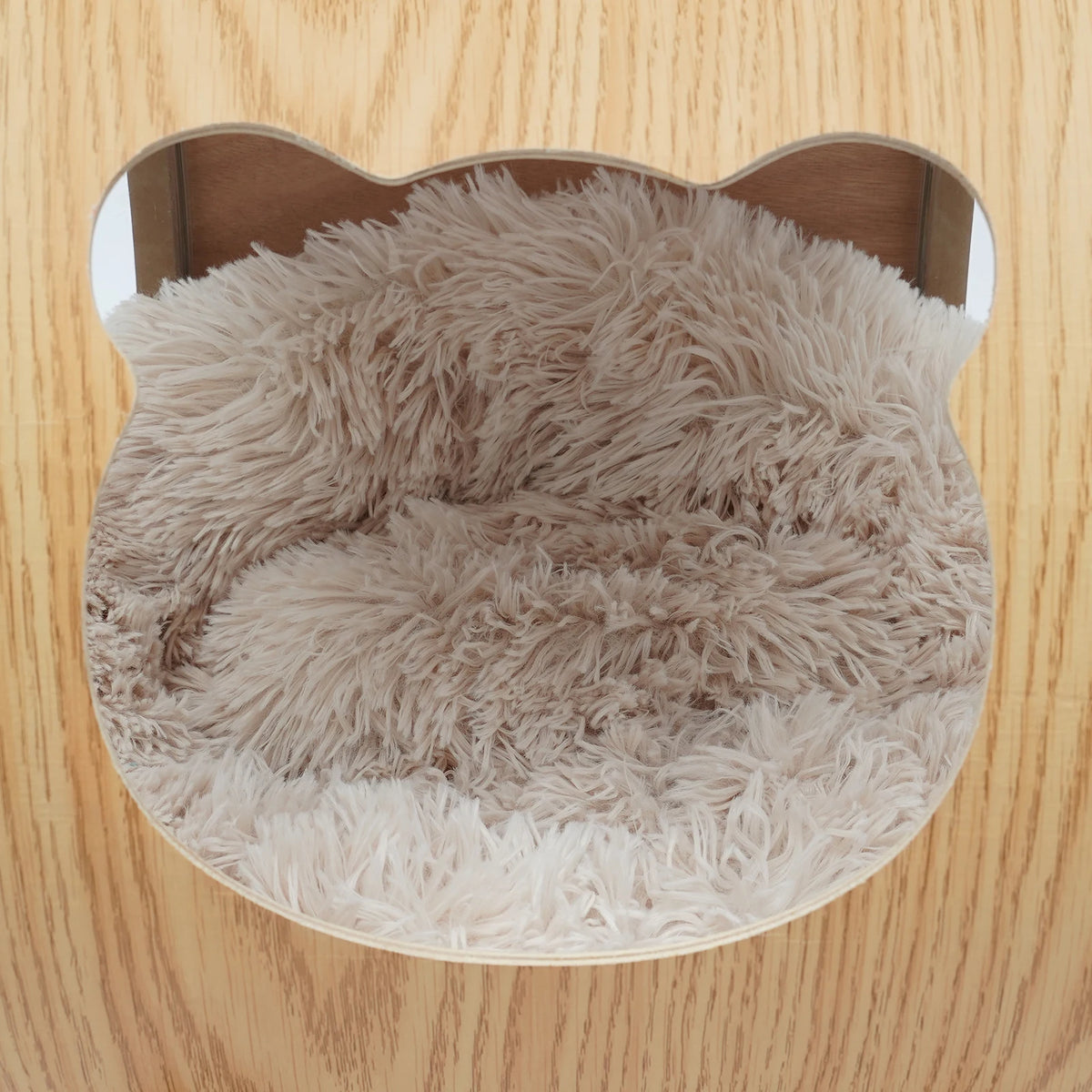 Cat Wooden Modern Pet Bed 23.6x18.9in, Spaceship Capsule Cat House with Cushion, 18.74lbs Capacity for Cats