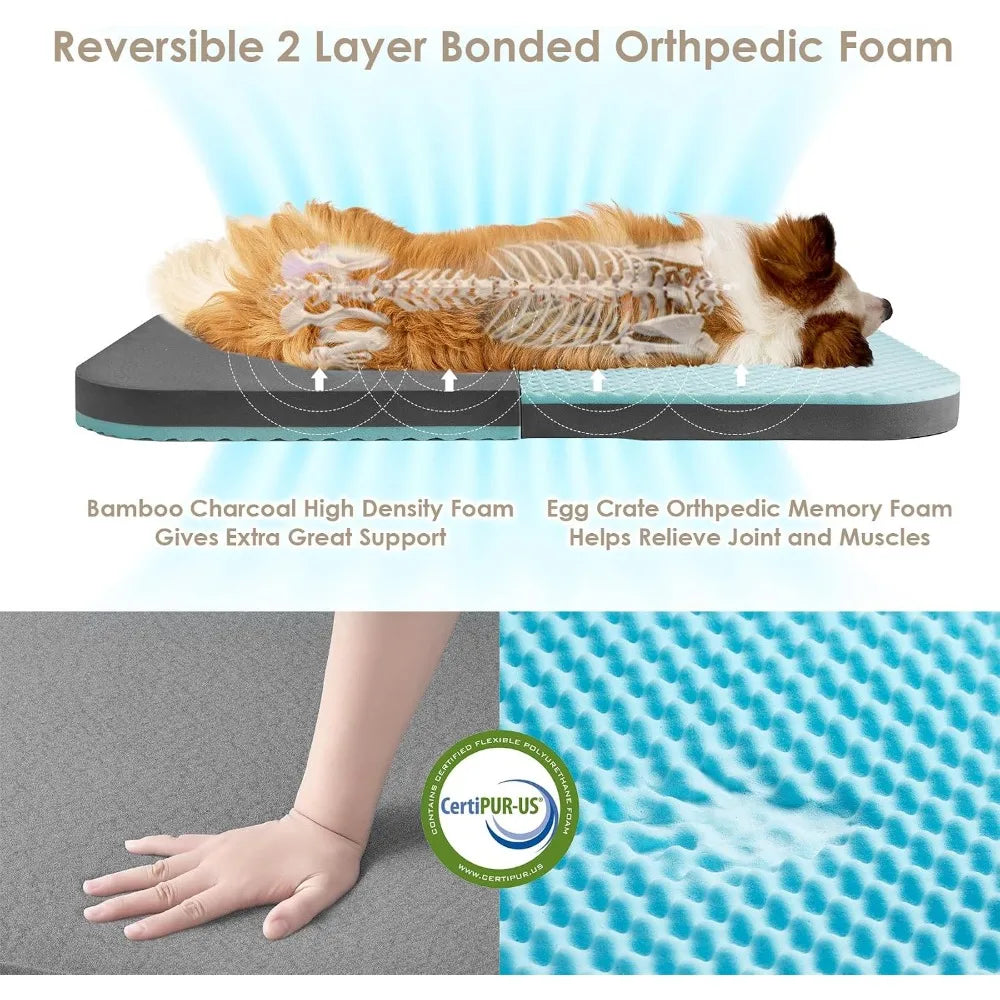 Premium Foldable Orthopedic Memory Foam Waterproof Pet Bed