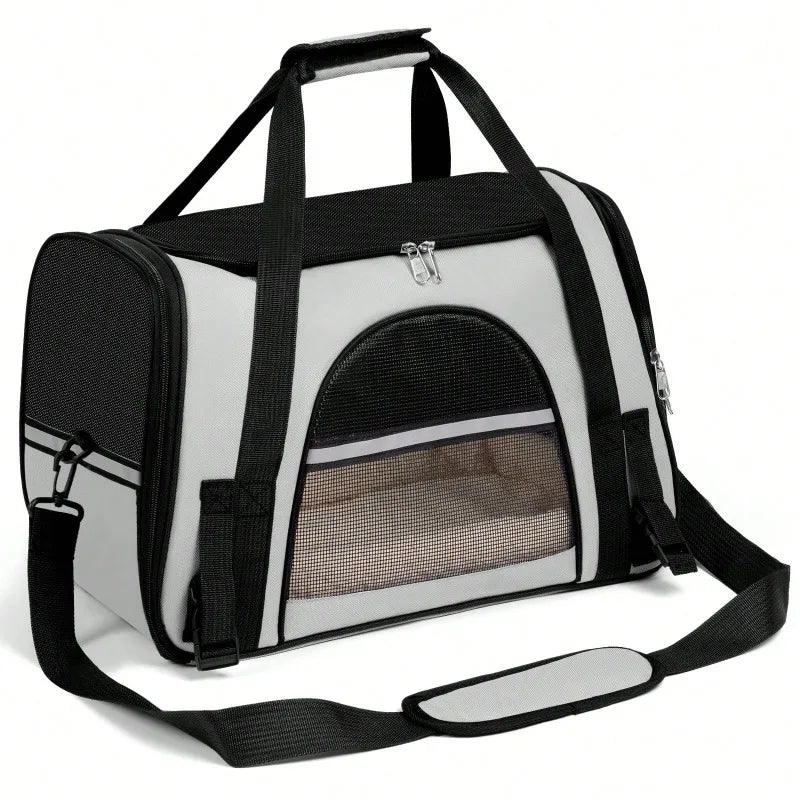 Dog & Cat Outdoor Supplies Secure Zipper Anti-Escape Pet Carrier Backpack | Spacious Ventilated Foldable Cat/Dog Travel Bag | Car & Airline Approved Collapsible Cage With Breathable Design