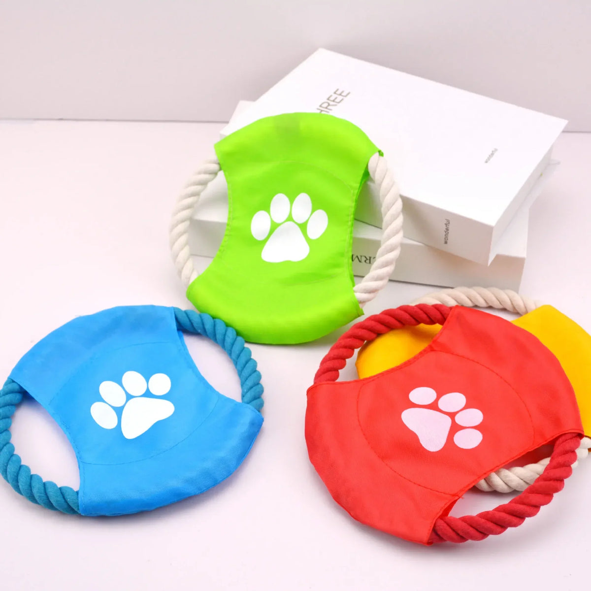 Durable Cotton Rope Dog Toy Outdoor Fetch Throwing Toy Bite Resistant Interactive Tug Chew for Dogs