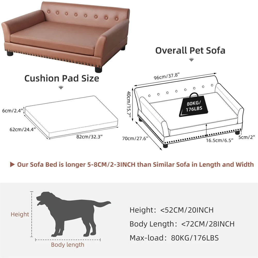 Borwart Heavy Duty Raised Pet Sofa With Removable Cover