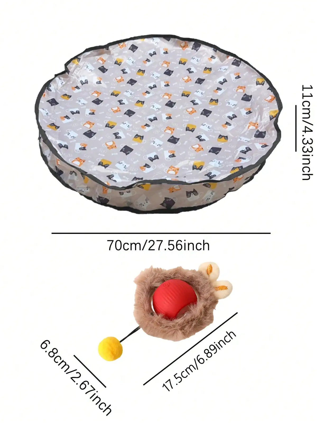 Electric Rechargeable Cat Ball Toy With Automatic Chasing Lights