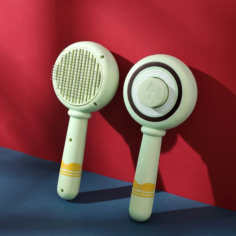 Long Hair Dog Cat Shedding Brush Multifunctional Bath Cleaning Grooming Comb Self-cleaning Pet Essential Supplies