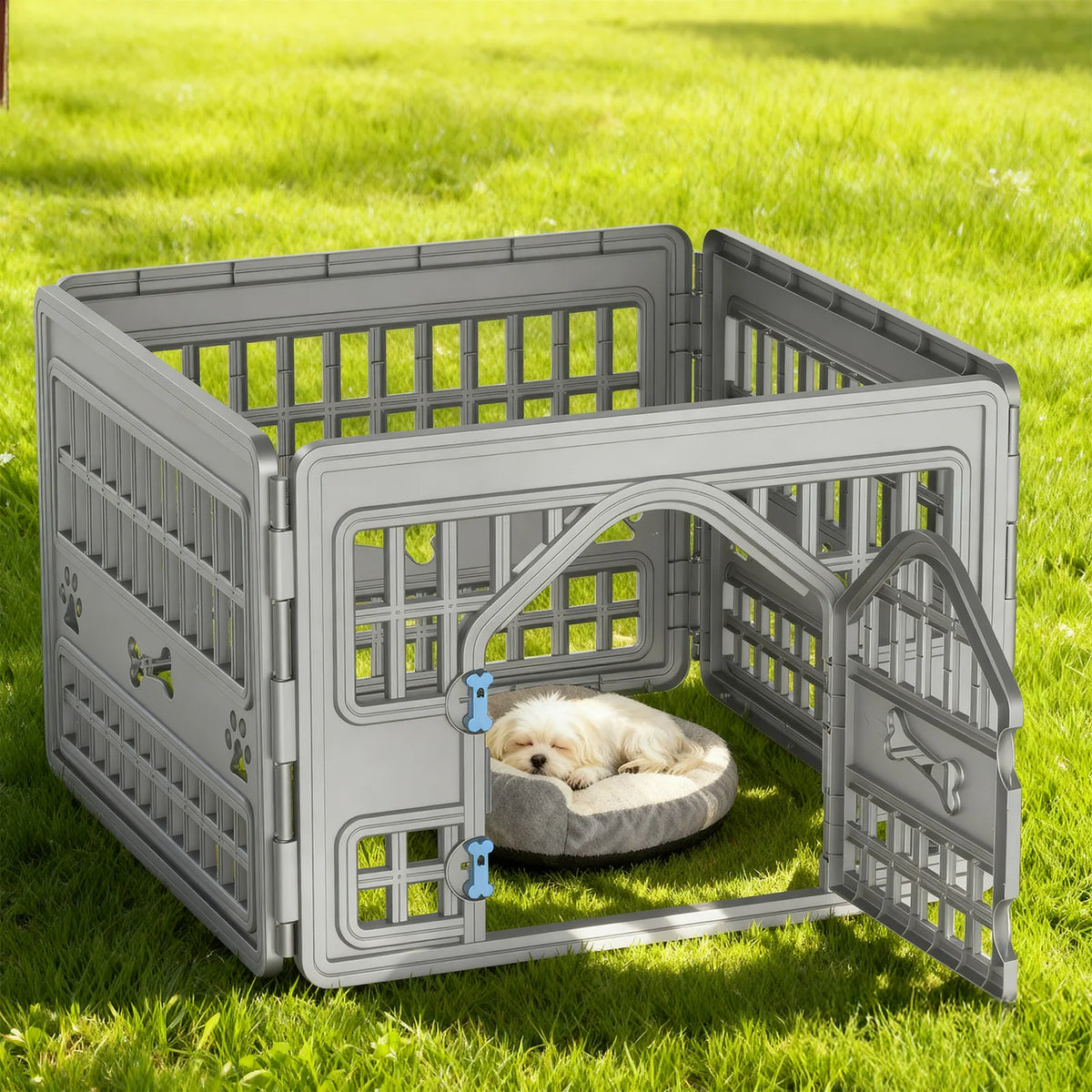 Foldable Plastic Pet Playpen With Four Panels For Dogs