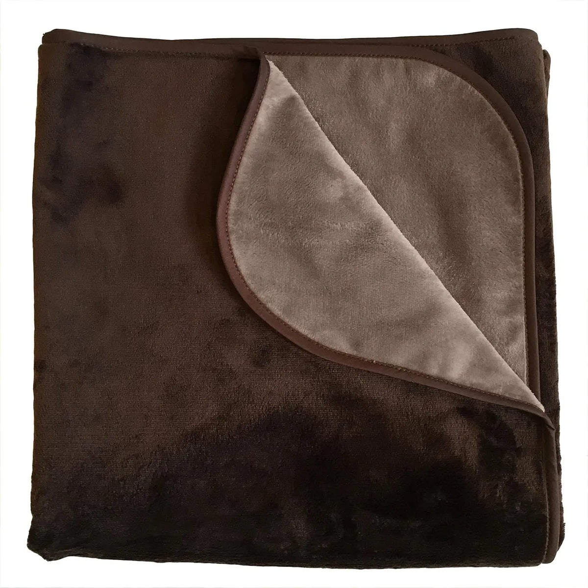 Mambe Silky Waterproof Throw Blanket for Pets & Incontinence – 70x70 Luxury Soft Reversible Washable Blanket to Protect Furniture Bed Sofa from Dogs Cats and Stains (Medium, Chocolate/Cappuccino)