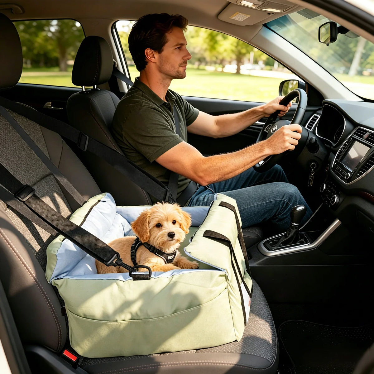 Bingopaw Washable Dog Car Seat With Breathable Cushion