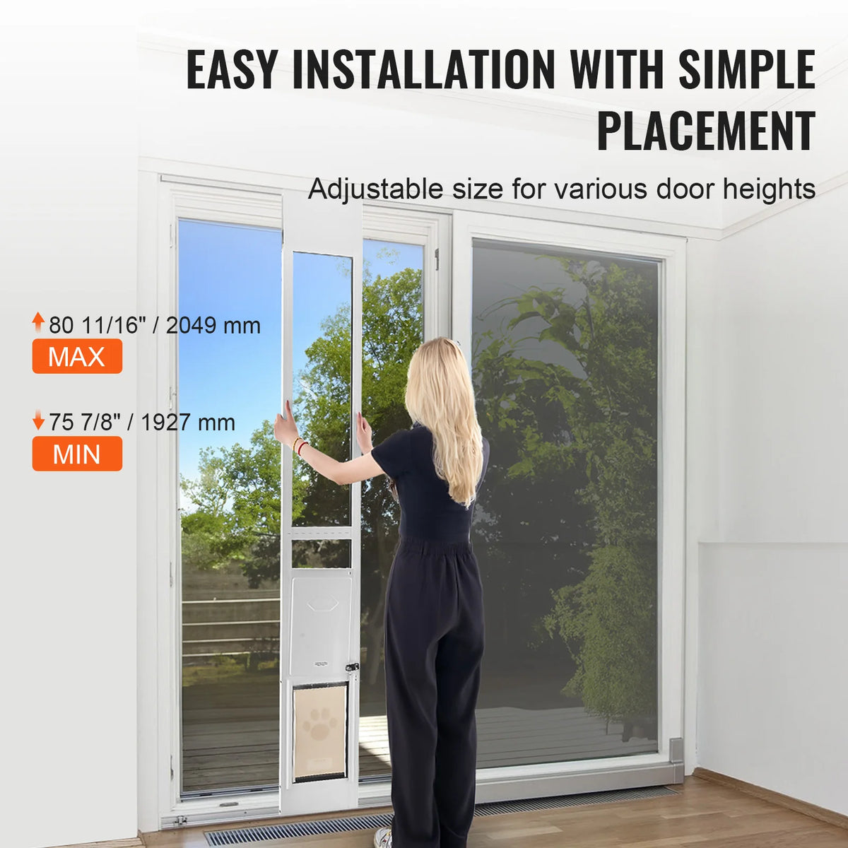 Adjustable Aluminum Dog Door For Sliding Glass Entryways
