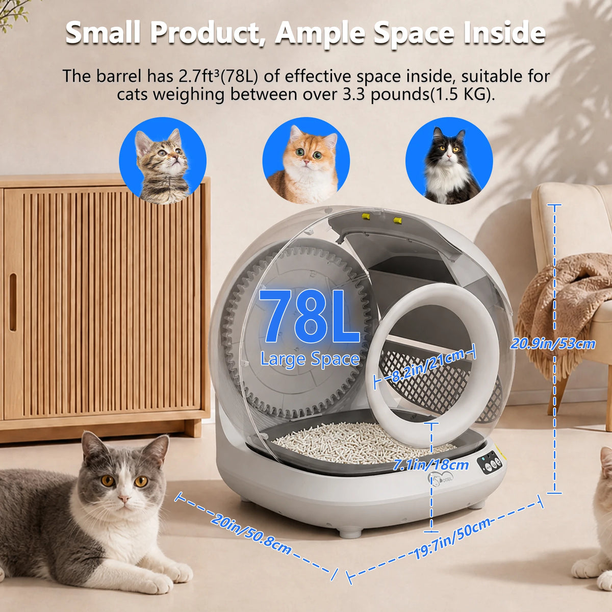 DOEL Smart Self-Cleaning Automatic Cat Litter Box With App Control