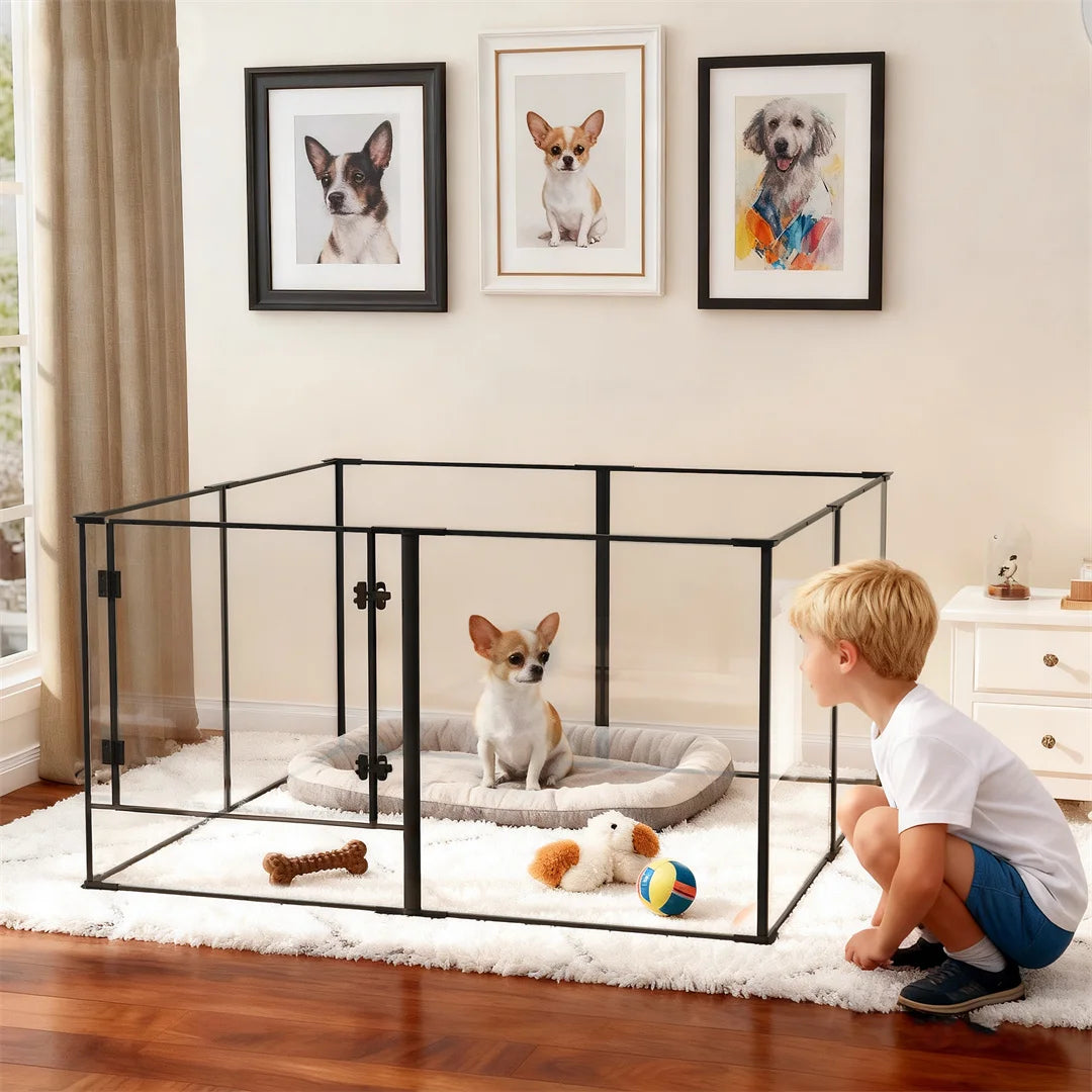 Bingopaw 8 Panel Acrylic Dog Indoor Whelping Playpen