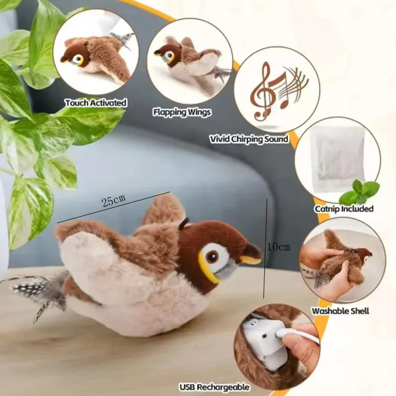Interactive Simulated Chirping Bird Cat And Dog Toy