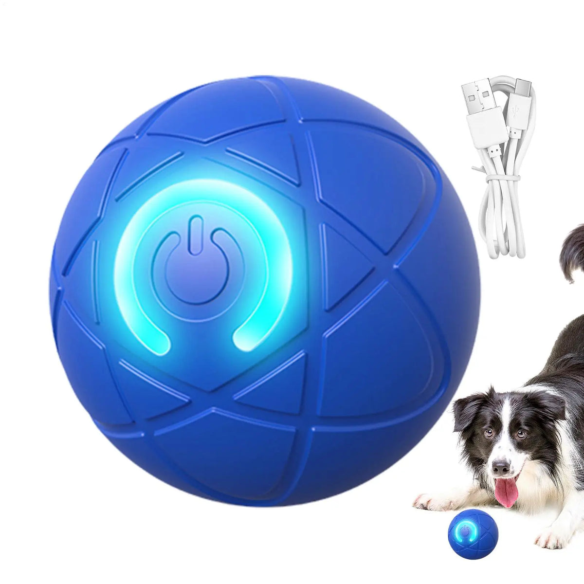 Interactive Self Moving Vibrating Dog Ball Toy For Aggressive Chewers