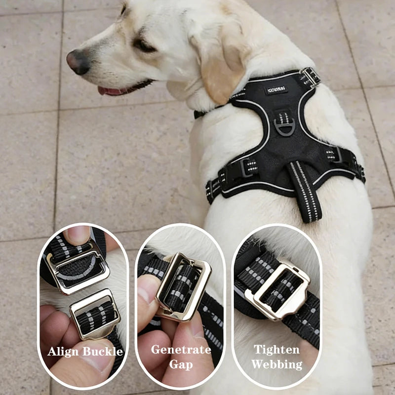 Reflective Heavy Duty Car Safety Harness With Seatbelt For Dogs