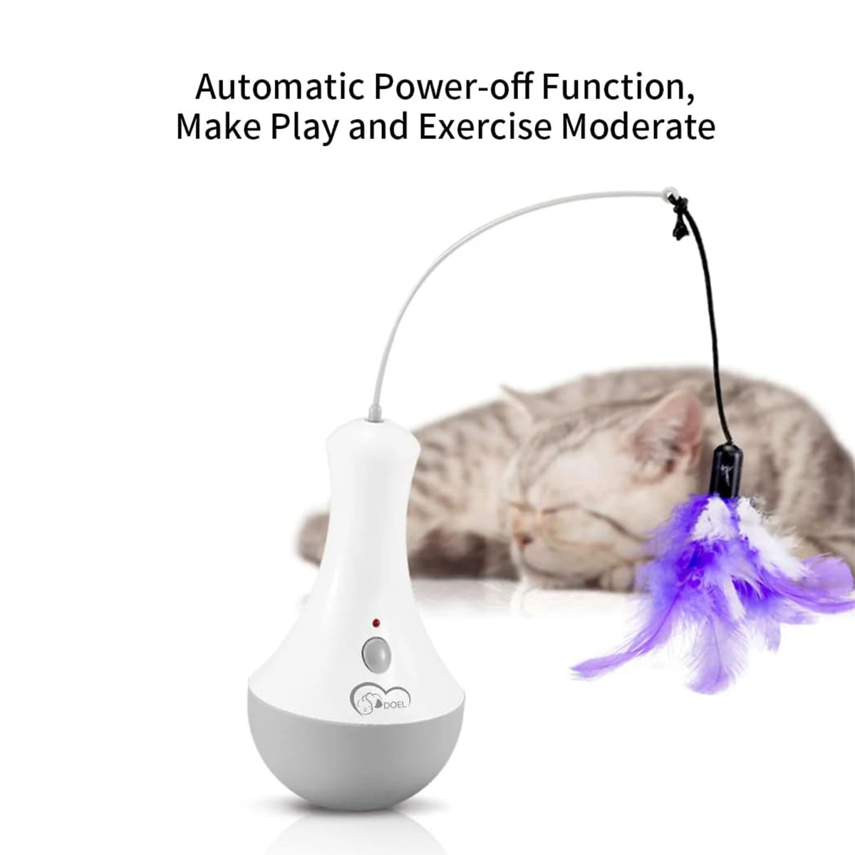 DOEL Automatic 360 Interactive Cat Feather Teaser Toy