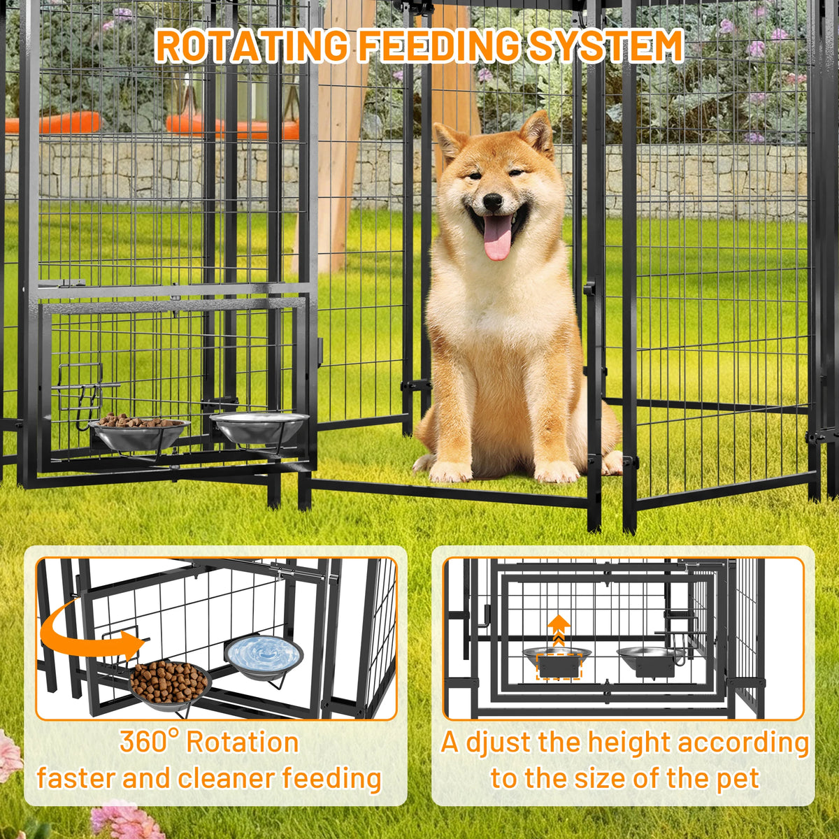 Heavy Duty Welded Wire Dog Kennel With Outdoor Waterproof Cover