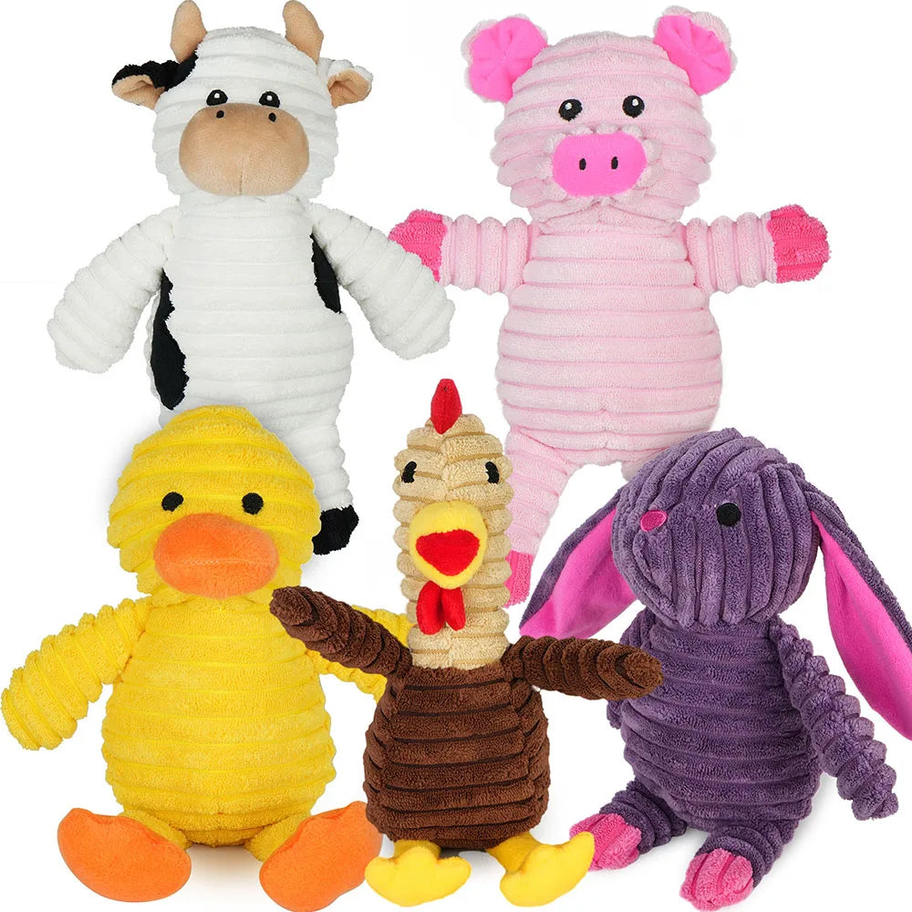 Premium Plush Squeaky Dog Chew Toy Assortment Bundle