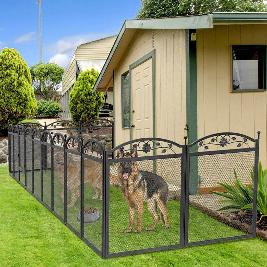 Bingopaw Foldable Heavy Duty Metal Dog Playpen With Gate