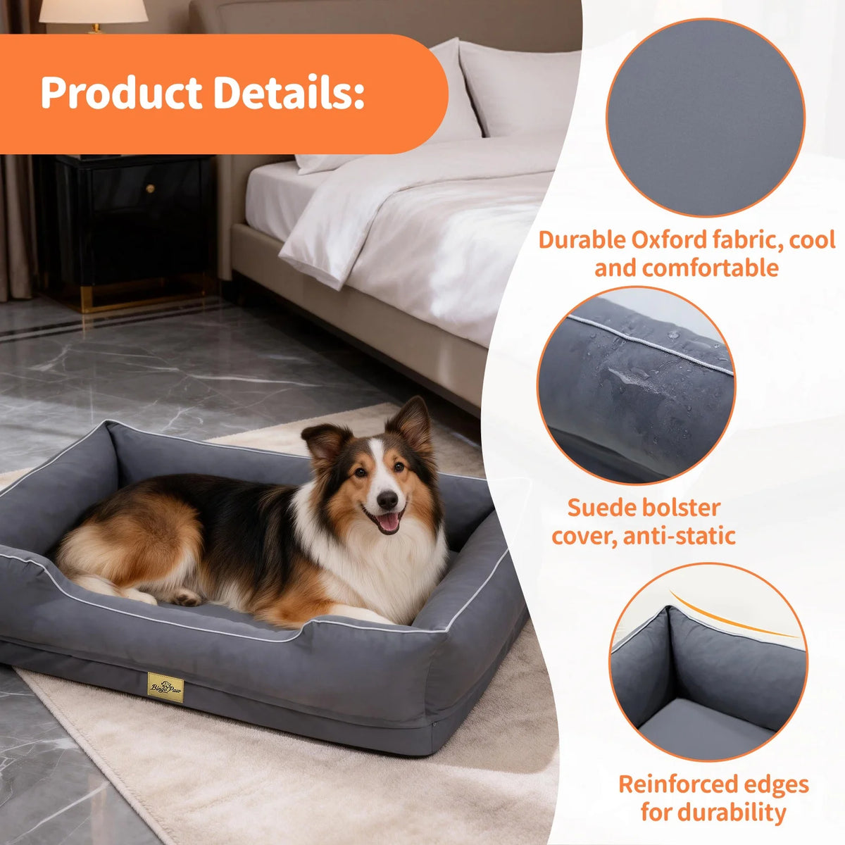 Bingopaw Orthopedic Dog Bed Sofa Removable Washable Cover
