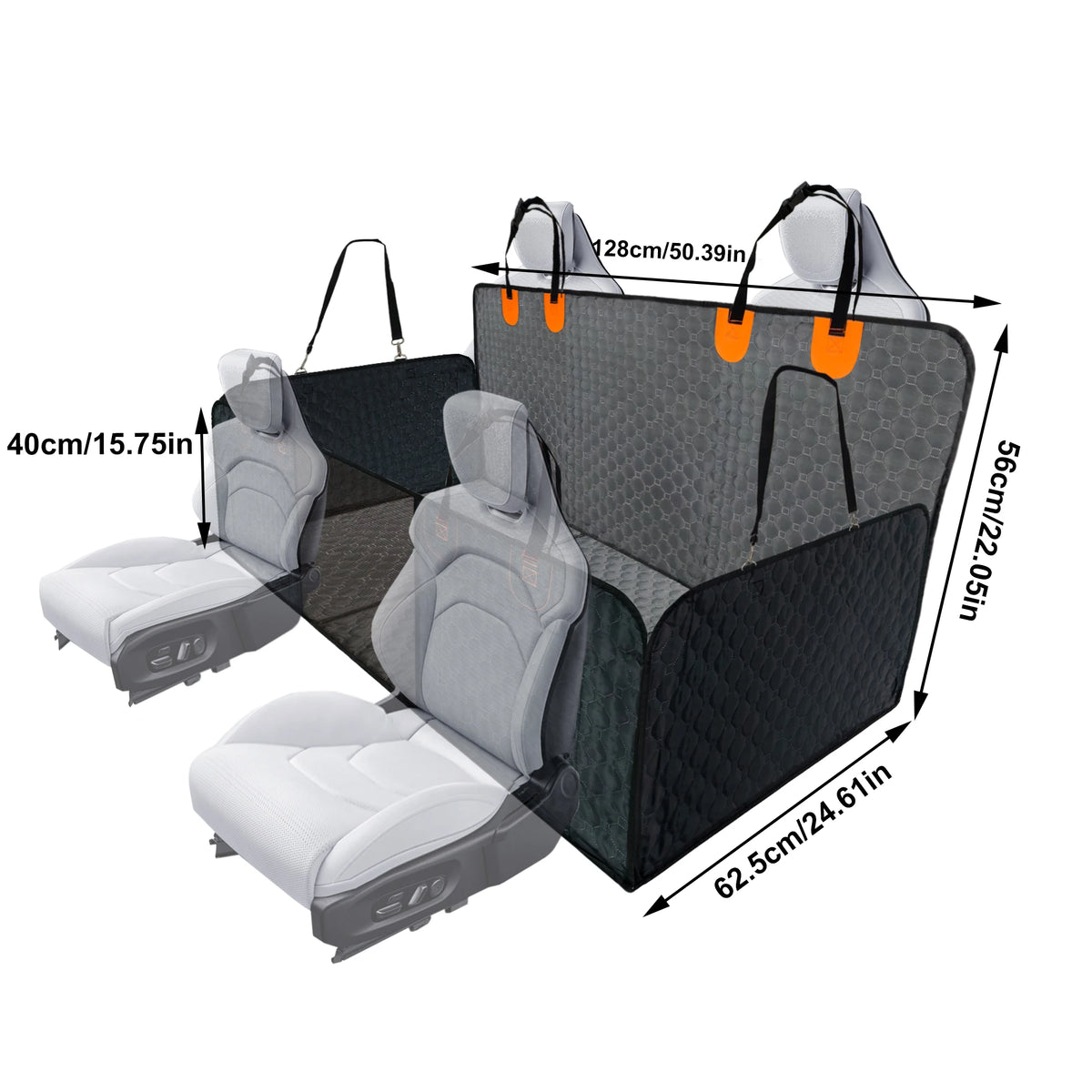 BORWART Hard Bottom Waterproof Dog Car Seat Cover Hammock