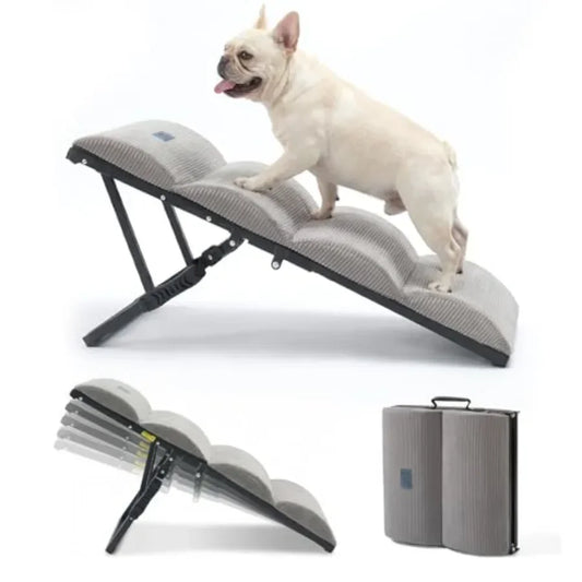 Dog Ramp for Bed and Couch Aluminum Foldable With 5 Height Adjustments