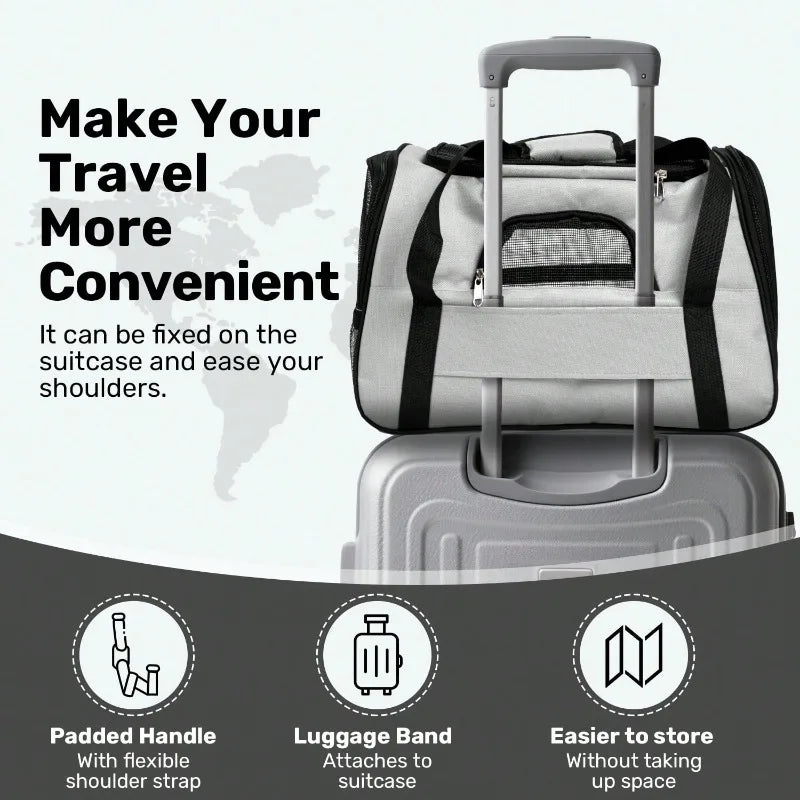Dog & Cat Outdoor Supplies Secure Zipper Anti-Escape Pet Carrier Backpack | Spacious Ventilated Foldable Cat/Dog Travel Bag | Car & Airline Approved Collapsible Cage With Breathable Design