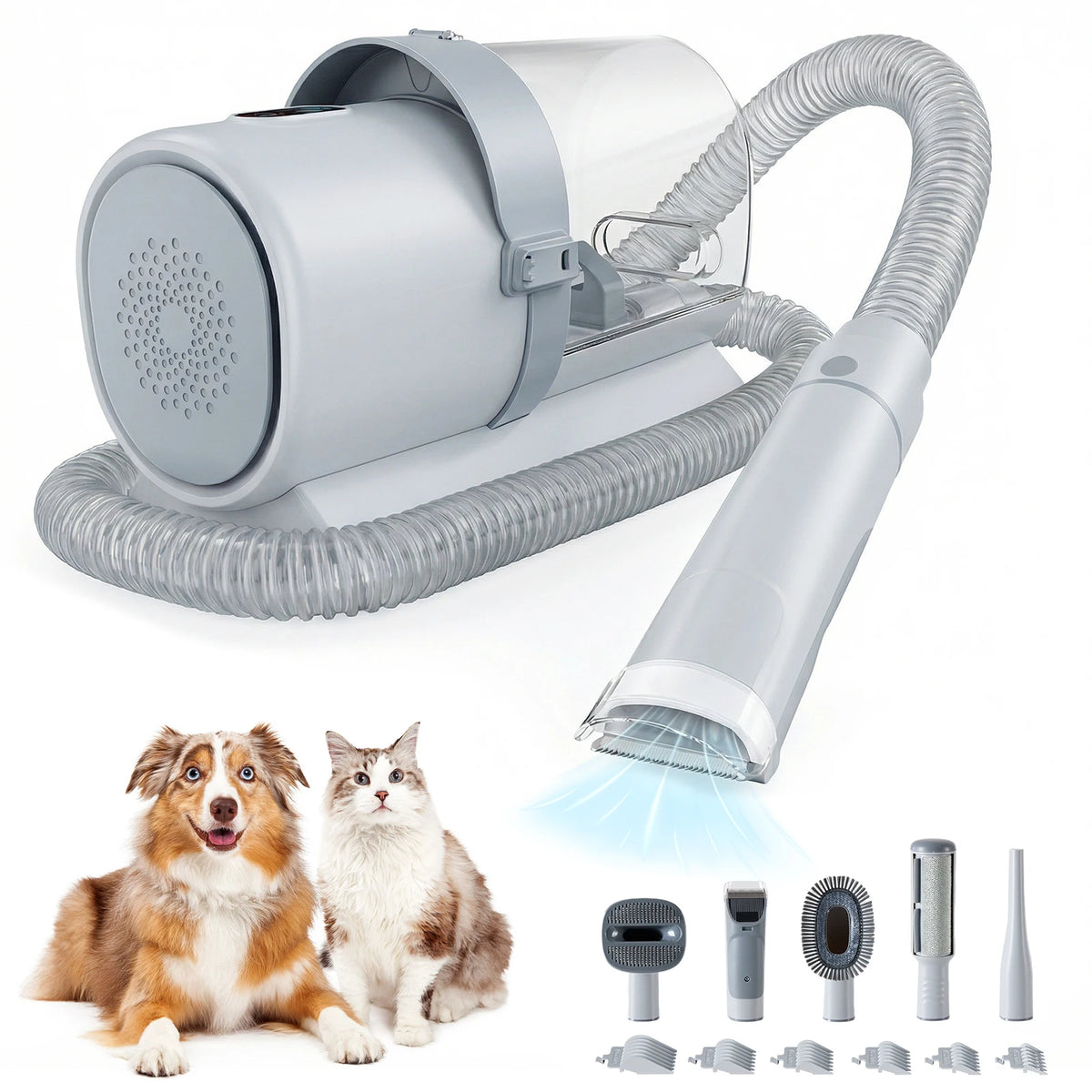 Sweetcrispy Pet Grooming Vacuum Kit With Clippers And Tools