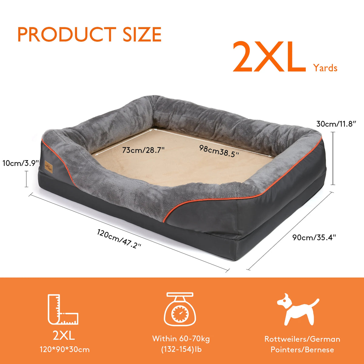 Bingopaw Fleece Dog Bed With Removable Washable Waterproof Cover