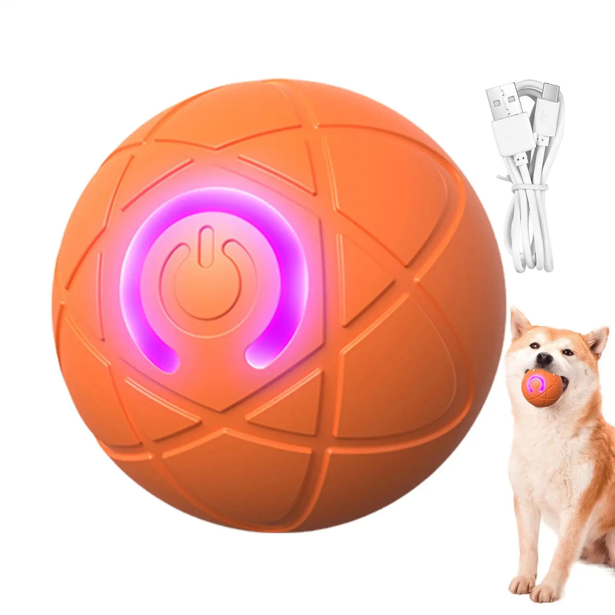 Interactive Self Moving Vibrating Dog Ball Toy For Aggressive Chewers